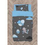 Mekta Home Bebek ve Çocuk Odası Yeşil Balonlu ve Bisikletli Fil Desenli Nevresim Takımı - Renkli - 160 x 230 cm