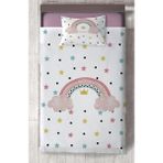 Mekta Home Bebek ve Çocuk Odası Yıldızlı ve Seksek Desenli Yatak Örtüsü - Renkli - 140 x 220 cm