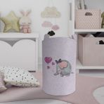 Mekta Home Fil Desenli Mor Bebek ve Çocuk Odası Oyuncak Sepeti