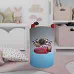 Mekta Home Gri Mavi McQueen Desenli Bebek ve Çocuk Odası Oyuncak Sepeti