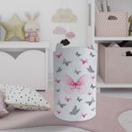 Mekta Home Kelebek Desenli Pembe Bebek ve Çocuk Odası Oyuncak Sepeti