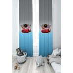 Mekta Home MKT-365 Bebek ve Çocuk Odası Şimşek Mcqueen 2 Kanat Fon Perde