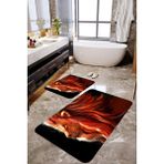 Mekta Home MKTBP-0105 60x100 50x60 cm Aslan Motifli 2'li Banyo Paspas Takımı