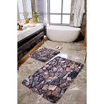 Mekta Home MKTBP-0107 60x100 50x60 cm Duvar Taş 2'li Banyo Paspas Takımı