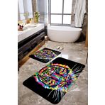 Mekta Home MKTBP-0108 60x100 50x60 cm Aslan Motifli 2'li Banyo Paspas Takımı