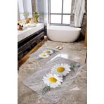 Mekta Home MKTBP-033 60x100 50x60 cm 3 Boyutlu Papatya Desenli 2'li Banyo Paspas Takımı