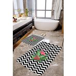 Mekta Home MKTBP-072 60x100 50x60 cm Flamingo 2'li Banyo Paspas Takımı