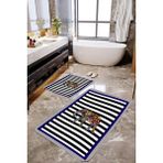 Mekta Home MKTBP-075 60x100 50x60 cm Desenli Fil 2'li Banyo Paspas Takımı