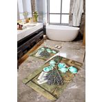 Mekta Home MKTBP-076 60x100 50x60 cm Vazo Desenli 2'li Banyo Paspas Takımı