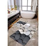Mekta Home MKTBP-080 60x100 50x60 cm Taşlı 2'li Banyo Paspas Takımı
