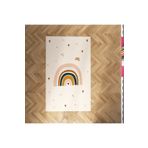 Mekta Home MKTH-257 Modern Antialerjik ve Yıkanabilir Kahverengi Gökkuşağı Desenli Çocuk Odası Halısı