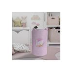 Mekta Home MKTOS-052 Pembe Kuğu Desenli Oyuncak ve Çamaşır Sepeti