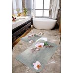 Mekta Home MKTPP-2026 60x100 50x60 cm 3 Boyutlu Kiraz Çiçeği 2'li Banyo Paspas Takımı