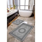 Mekta Home MKTPP-2032 60x100 50x60 cm Gri 2'li Banyo Paspas Takımı