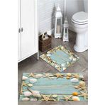 Mekta Home MKTPP-2051 60x100 50x60 cm Deniz Yıldızlı 2'li Banyo Paspas Takım