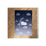 Mekta Home MKTYFP-010 Bebek ve Çocuk Odası Kaydırmaz Yıkanabilir Uyuyan Kuzu Gece Desenli Halı