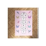 Mekta Home MKTYH-007 Bebek ve Çocuk Odası Kaydırmaz Yıkanabilir Çiçekli ve Kelebekli Halı