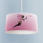 Mekta Home Pembe Uçan Kanatlı Kız Desenli Renkli Avize