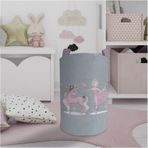 Mekta Home Pembe Unicorn ve Kız Desenli Bebek ve Çocuk Odası Oyuncak Sepeti