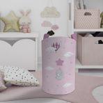 Mekta Home Pembe Yıldızlı Fil Desenli Bebek ve Çocuk Odası Oyuncak Sepeti
