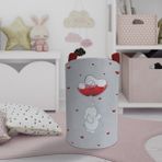 Mekta Home Renkli Fil ve Kalpli Balon Desenli Bebek ve Çocuk Odası Oyuncak Sepeti 45 cm
