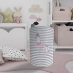 Mekta Home Renkli Keçe Bebek ve Çocuk Odası Tavşanlı Balerin Kız Desenli Oyuncak Sepeti 45cm Boy 35cm Çap