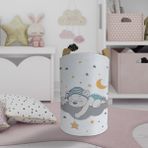 Mekta Home Sevimli Mavi Uyuyan Ayı Desenli Bebek ve Çocuk Odası Oyuncak Sepeti