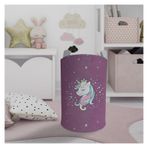 Mekta Home Unicorn Renkli Desenli Mor Bebek ve Çocuk Odası Oyuncak Sepeti