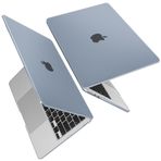 Mektron MacBook Air 13.6 inç için yükseltme kılıfı uyar 2024 2023 2022 yayın modeli M3 A3113/ M2 A2681, buzlu şeffaf dizüstü bilgisayar sert kabuk kapak klavye+web kamerası kapak+USB adaptörü, mat
