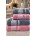 Mela Home Bambu 4'lü Banyo Havlu Seti Hamam Takımı- El ve Yüz Havlusu- Çeyiz - Hediyelik 100% Pamuk - Çok Renkli - 90 x 145 cm