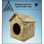 Melada Kedi Evi Dis Ortam Uygun Ahsap Kedi Evi Osb 40X35x30 Cm