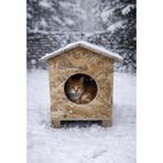 Melada Kedi Evi Dış Ortam Uygun Ahşap Kedi Evi OSB 45x40x30 cm
