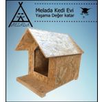Melada Kedi Evi Dis Ortam Uygun Ahsap Kedi Evi Osb 45X40x40 Cm