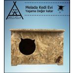 Melada Kedi Evi Dis Ortam Uygun Ahsap Kedi Evi Osb 50X45x34 Cm