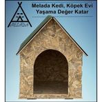 Melada Mobilya Köpek Kulübesi Büyük Boy OSB XL Yeşil Çatılı 100x100x78 cm