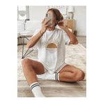 MELADYAN Kadın Oversize Batan Güneş Baskılı T-shirt