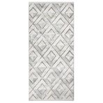 Melantha Gri Geometrik Modern Geometrik Etnik Desenli Boho Makinada Yıkanabilir Hafif Hav Toz Vermez Leke Tutmaz Kaymaz Taban Dijital Makine Baskı Halı Oturma Odası Salon Yolluk Koridor Mutfak Halısı