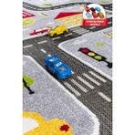 Melaris Halı 3 Boyutlu Trafik Arabalı Halı Dokuma Çocuk Halısı Anaokul Kreş Oyun Halısı - Gri - 80 x 150 cm