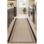 Melaris Halı Mutfak Halısı Yıkanabilir Yolluk Kaymaz Taban Dokuma Paspas - Kahverengi - 100 x 400 cm