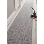 Melaris Halı Yeni Nesil Çerçeveli Sisal Yolluk Yumuşak Dokuma Kilim Kaymaz Pamuk Taban Bordürlü Halı - Antrasit - Beyaz - 100 x 400 cm