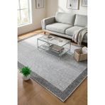 Melaris Halı Yeni Nesil Çerçeveli Sisal Yumuşak Dokuma Kilim Kaymaz Pamuk Taban Bordürlü Halı - Antrasit - 120 x 180 cm