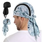 MELASA Serinletici file bandana şapka, Sports Durag baş örtüsü, bisiklet beresi, alt kask, ter koruması, koşu beresi, bisiklet başlığı, Siyah ve sis grisi, Tek Beden
