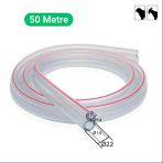 Melasty Küçükbaş Süt Sağma Makinesi Süt Ve Nabız Hortumu (Şeffaf-Kırmızı Çizgi Ø14xø22/Ø7xø14mm 50M)