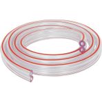 Melasty Süt Sağma Makinesi İkili Nabız Hortumu (Ø7 x Ø14 mm) (50 Metre - Top) - Şeffaf - Kırmızı Çizgili