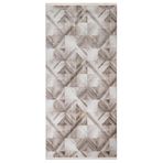 Melborn Kahverengi Geometrik Modern Geometrik Etnik Desenli Boho Makinada Yıkanabilir Hav Toz Vermez Leke Tutmaz Kaymaz Taban Dijital Makine Baskı Halı Oturma Odası Salon Yolluk Koridor Mutfak Halısı