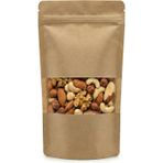 MELDORO Pencereli Kraft Doypack Kilitli Poşet (11x18,5 cm) - 50 Adet - Dik Duran Kilitli Torba, Küçük Boy (yaklaşık 100 gr Malzeme için)