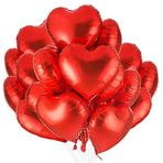 Meleager Kalp şeklinde folyo balon, kırmızı, 30 adet, kalp şeklinde balon, düğün, nişan, anneler günü dekorasyonu için kalp şeklinde balonlar