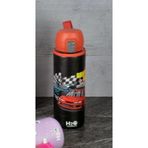 Melek Kırtasiye Desenli Deri Kılıflı Cam Su Şişesi, 500ml, Araba