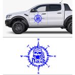 Melek Pazarı 1820 Dakar Pusula off Road Mavi 40x40 cm Oto Sticker