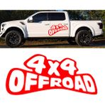 Melek Pazarı 4x4 off Road Yazı Kırmızı 30x13 cm Oto Sticker